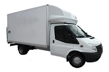 White Ford Luton Box with Tail Lift